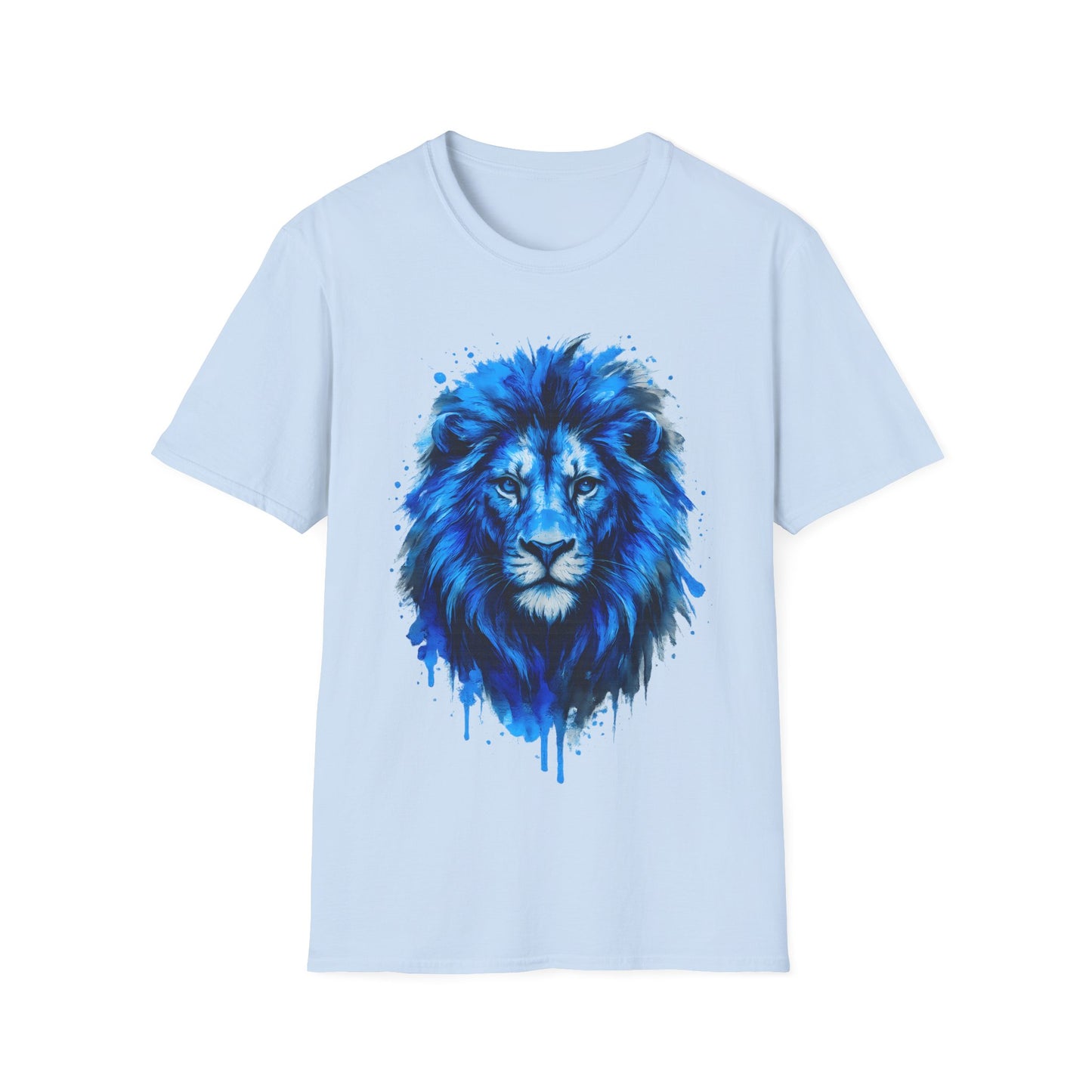 Blue Lion Paint Art T-Shirt