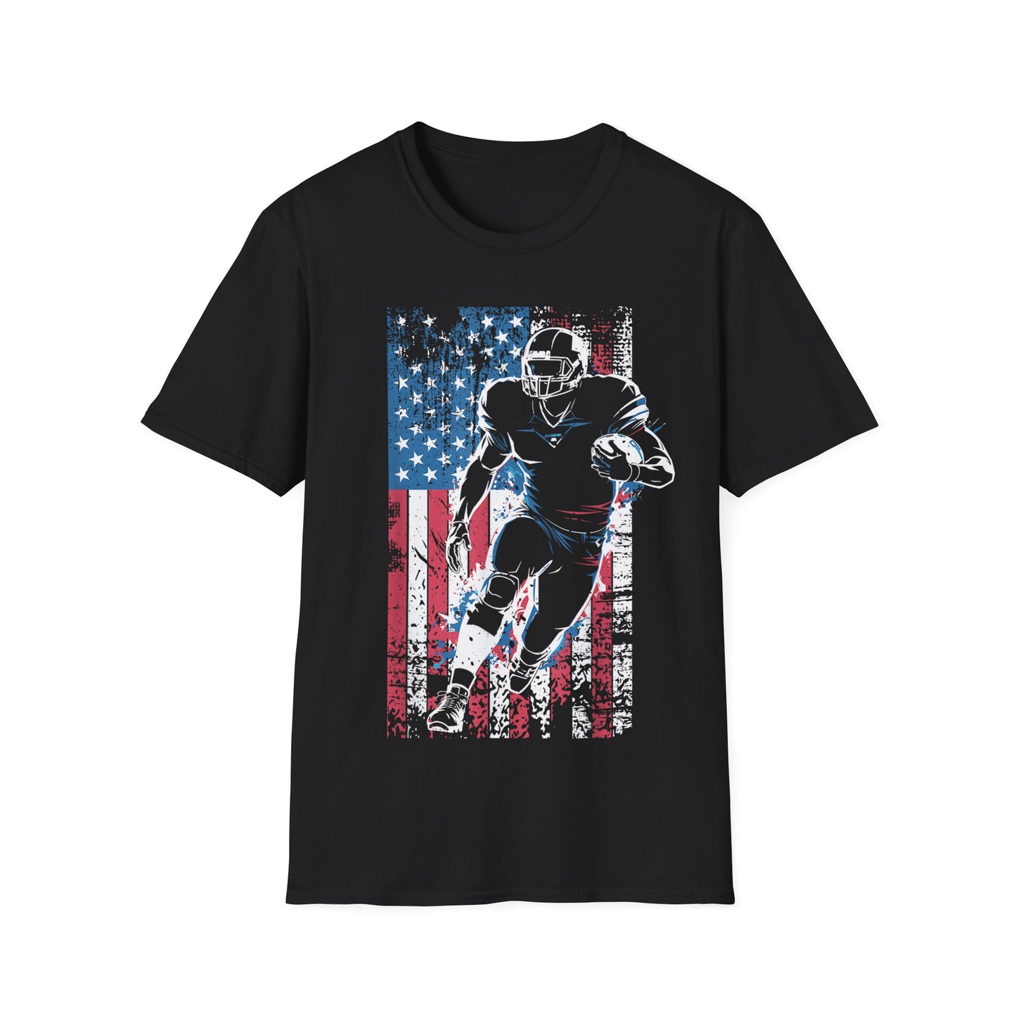 American Flag Football Player T-Shirt