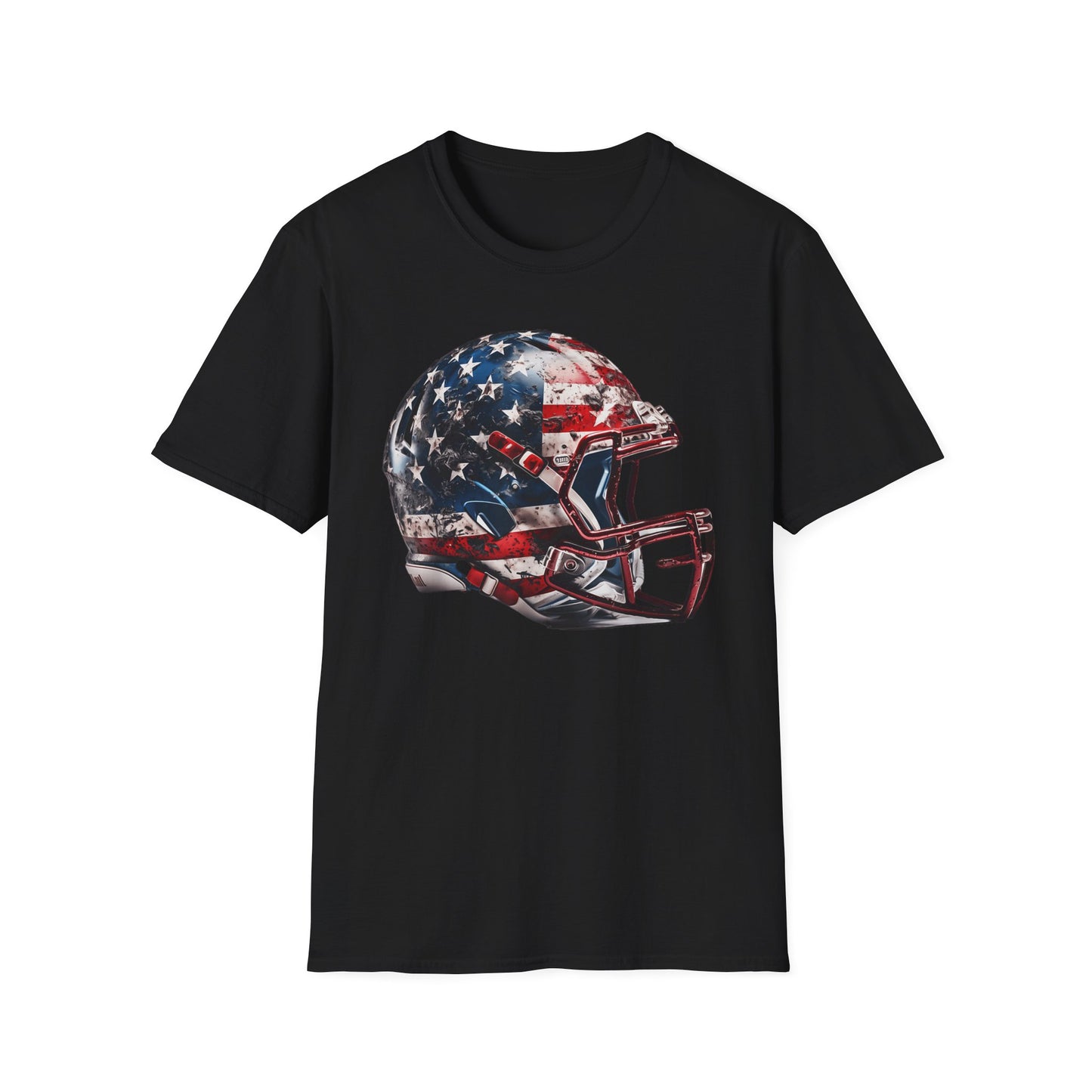 American Flag Patriotic Football Helmet T-Shirt