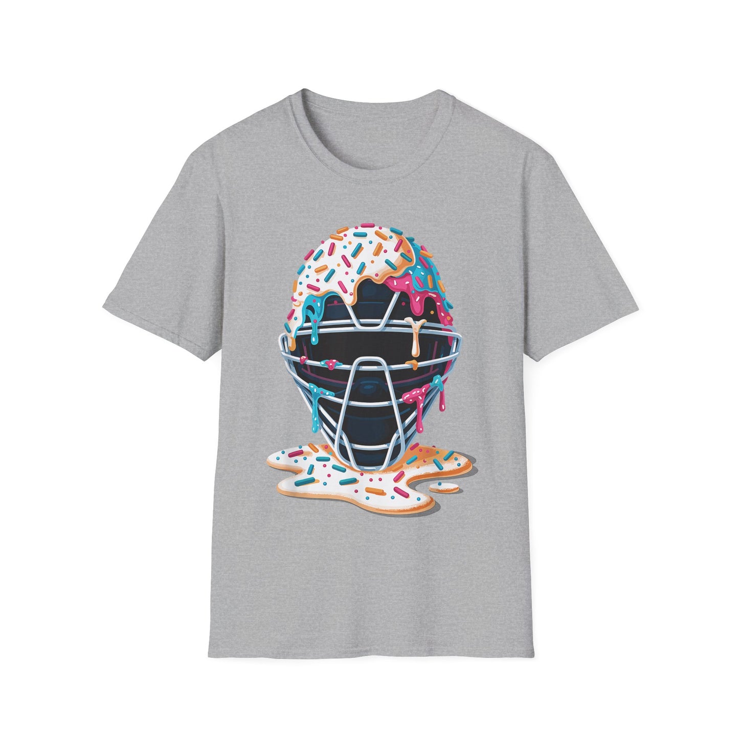 Baseball Catcher Mask Ice Cream Dripping T-Shirt