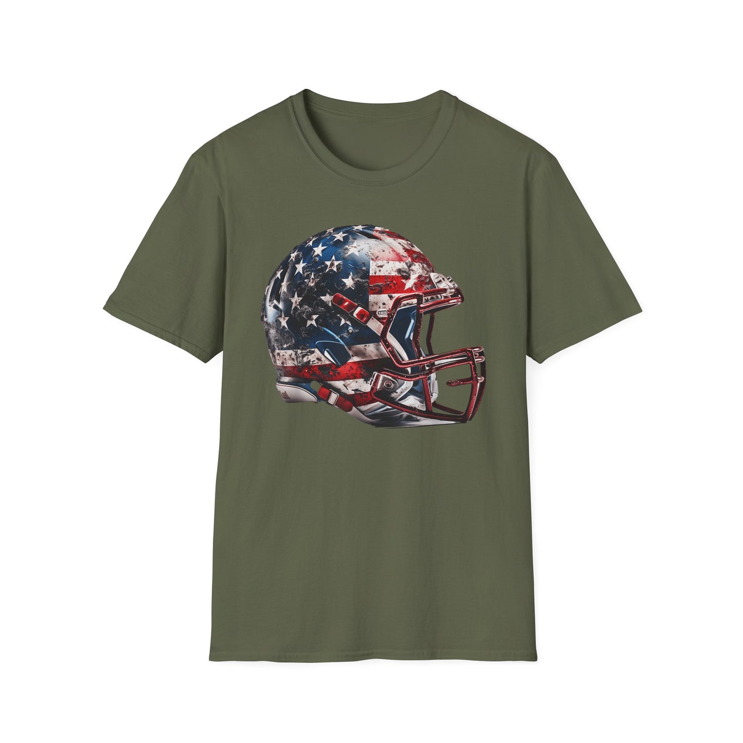 American Flag Patriotic Football Helmet T-Shirt