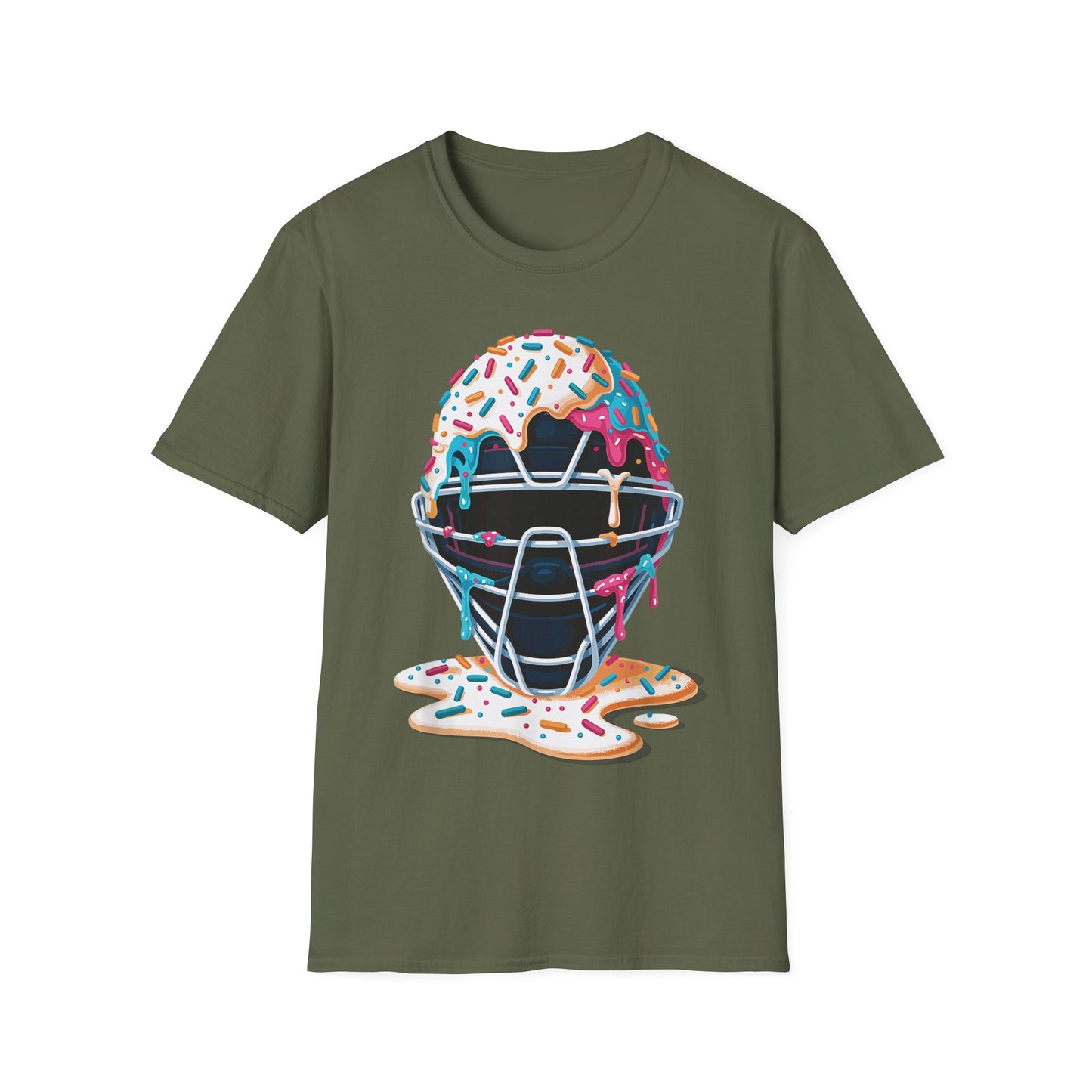 Baseball Catcher Mask Ice Cream Dripping T-Shirt