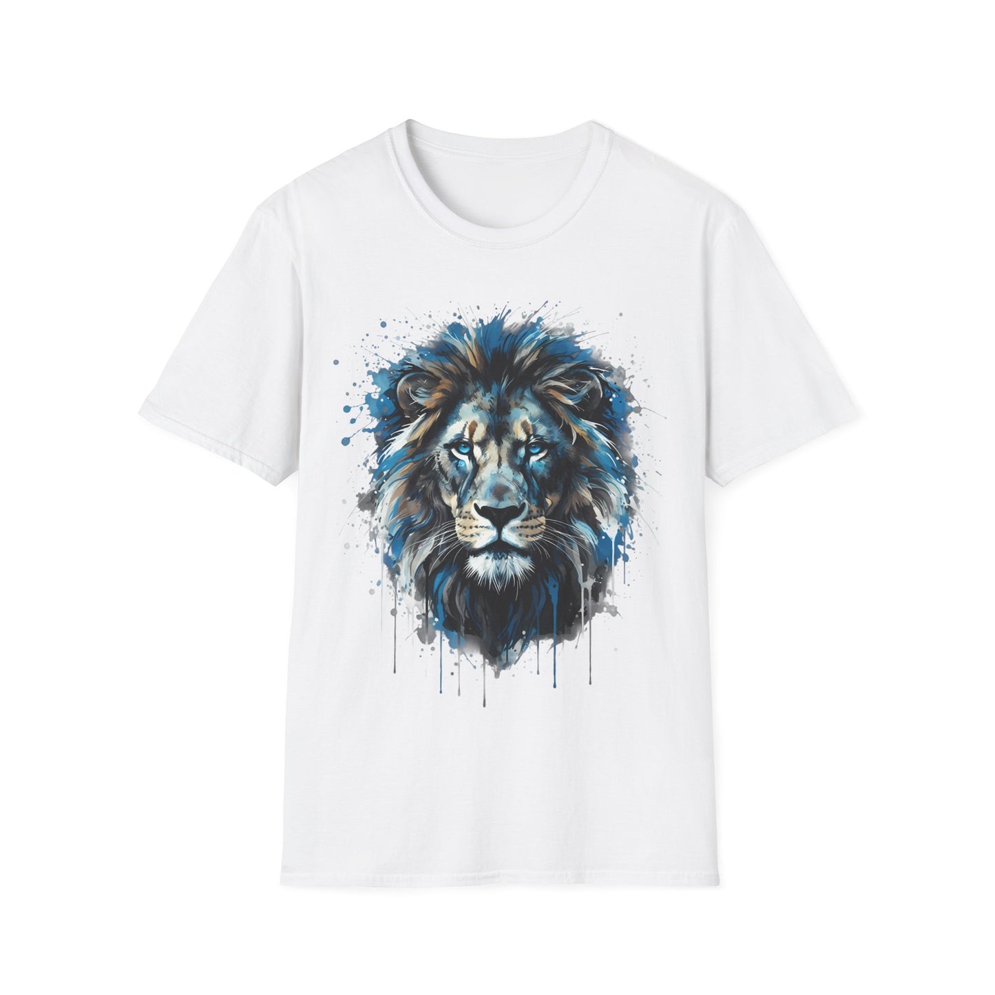 Blue Lion Paint Art T-Shirt
