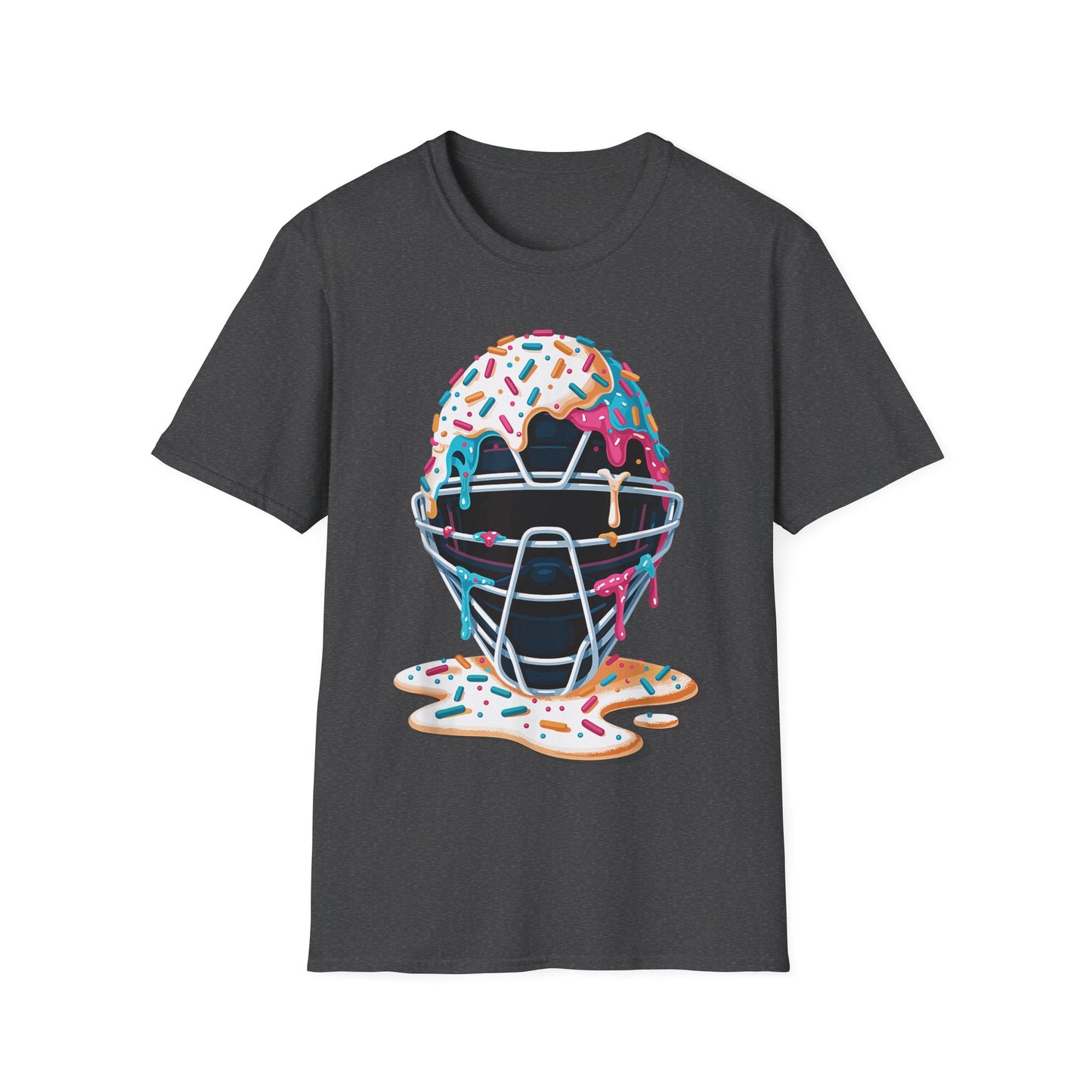 Baseball Catcher Mask Ice Cream Dripping T-Shirt