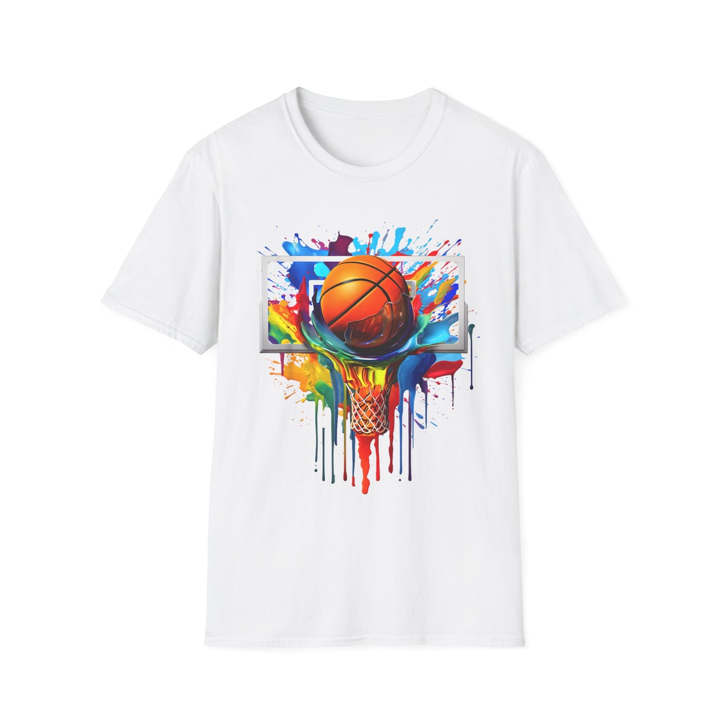 Basketball Multicolor Paint Art T-Shirt