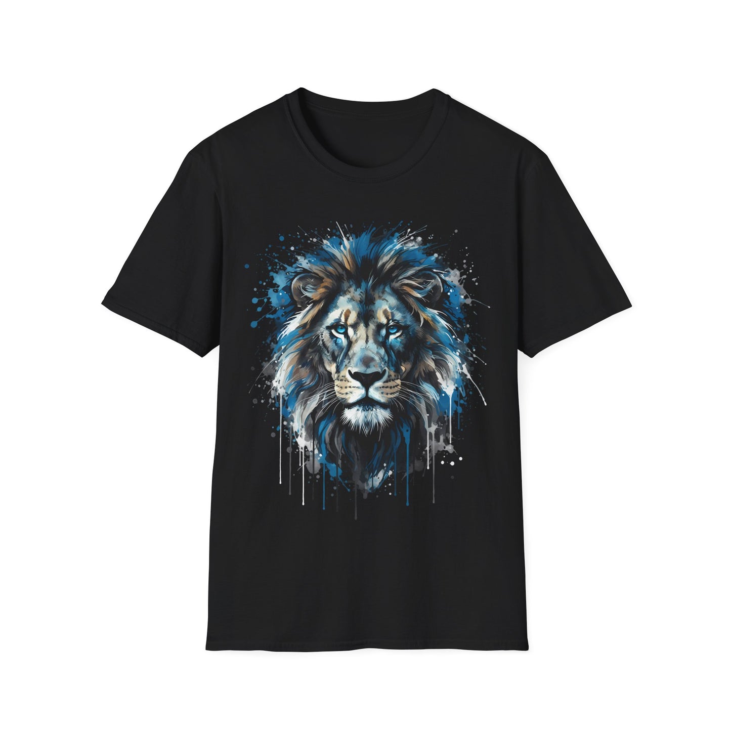 Blue Lion Paint Art T-Shirt
