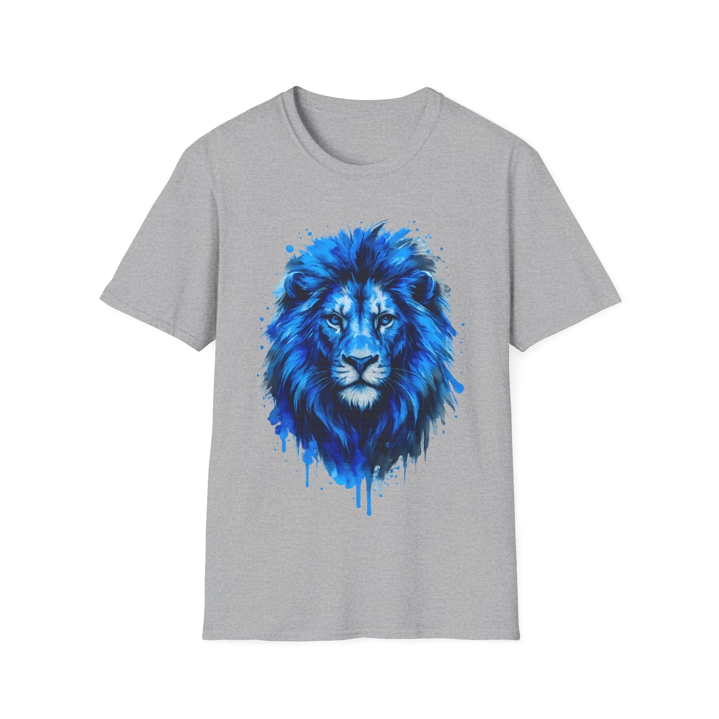 Blue Lion Paint Art T-Shirt