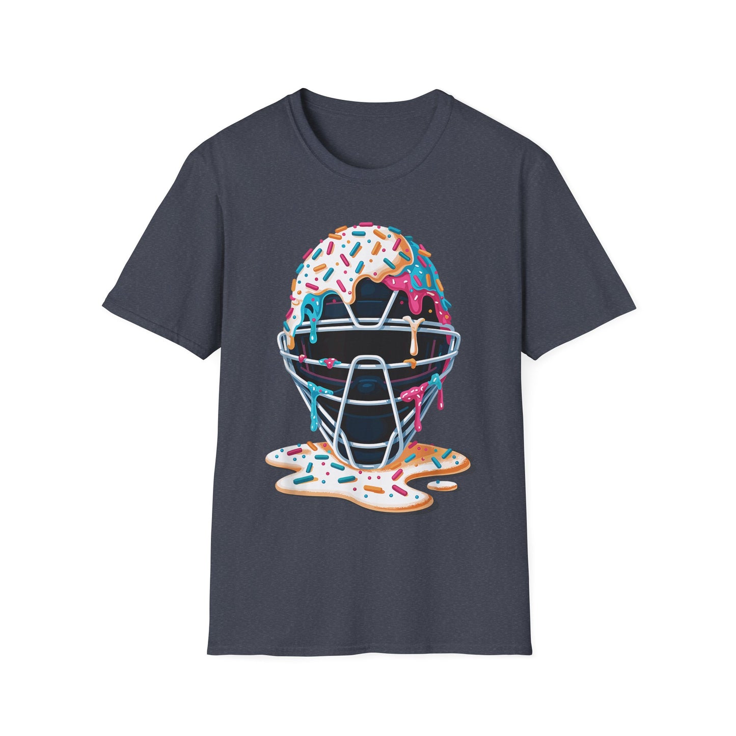 Baseball Catcher Mask Ice Cream Dripping T-Shirt