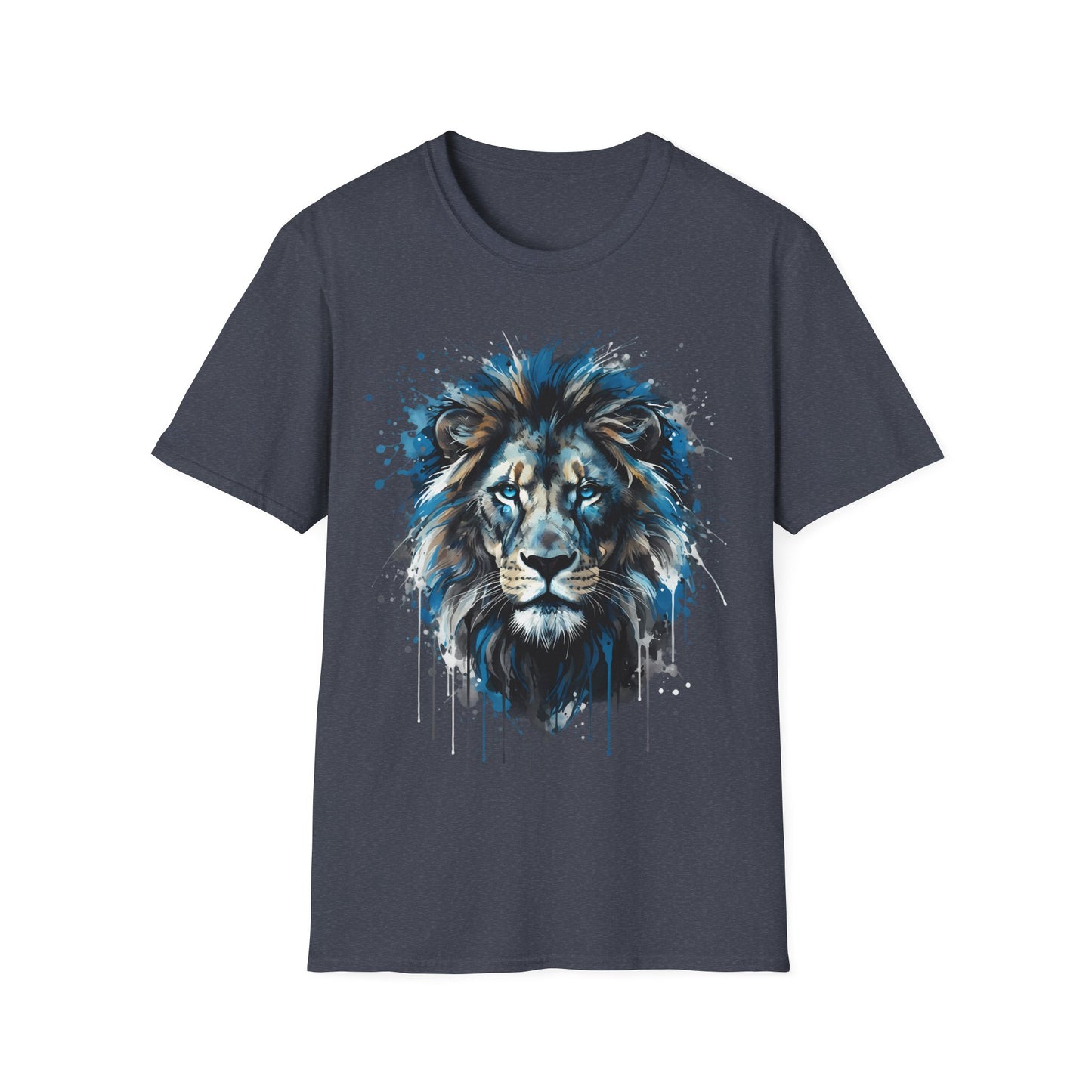 Blue Lion Paint Art T-Shirt