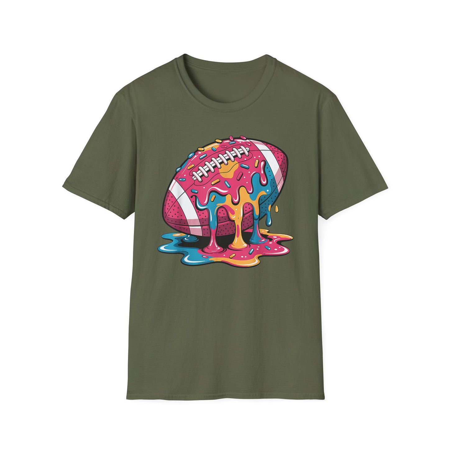 Football Ice Cream Drip Sprinkles T-Shirt
