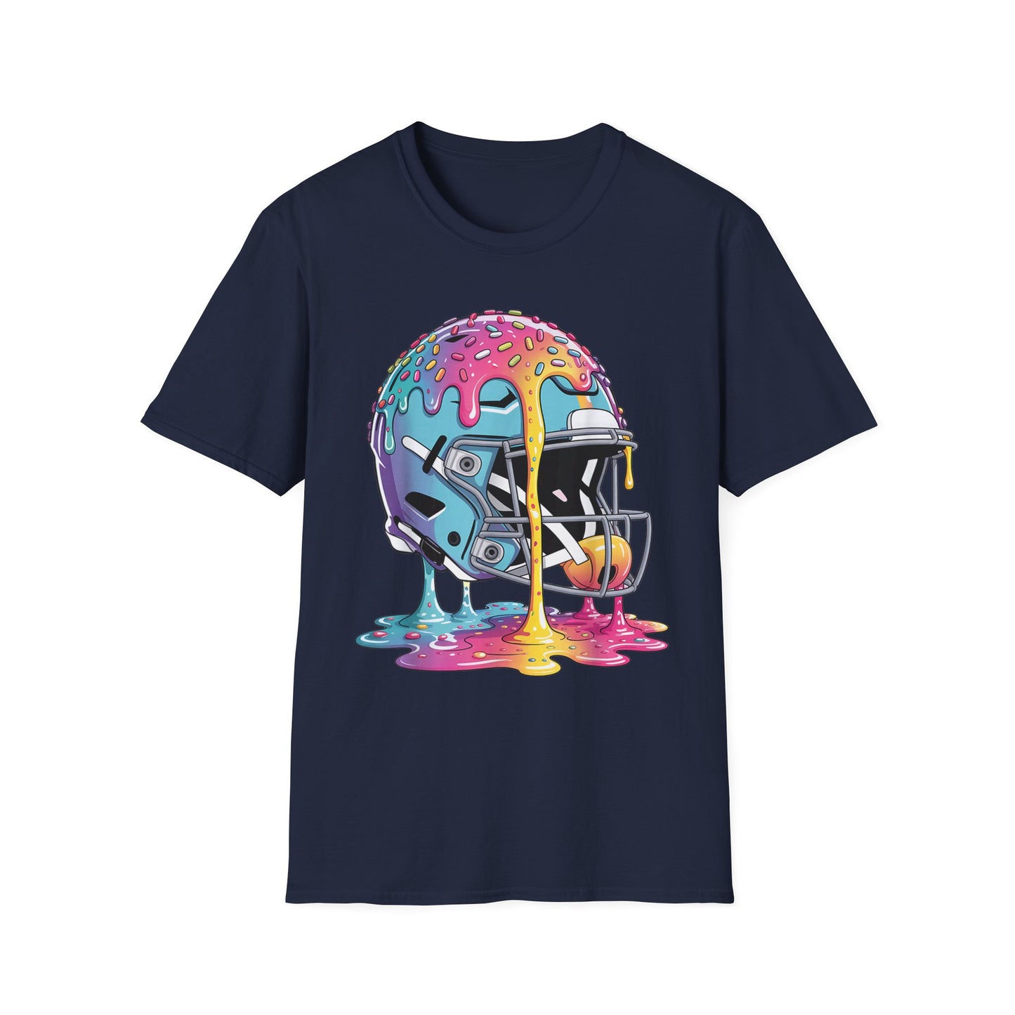Ice Cream Drip Football Helmet T-Shirt