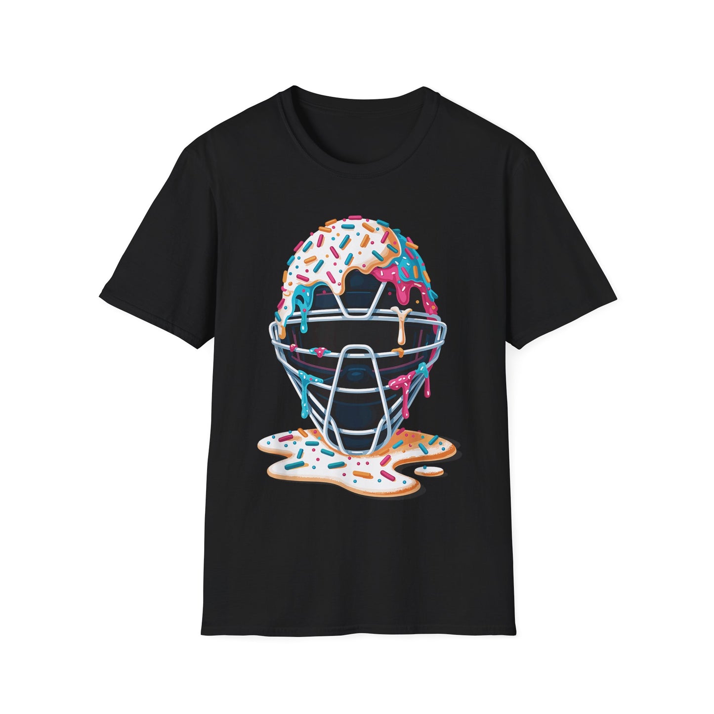Baseball Catcher Mask Ice Cream Dripping T-Shirt