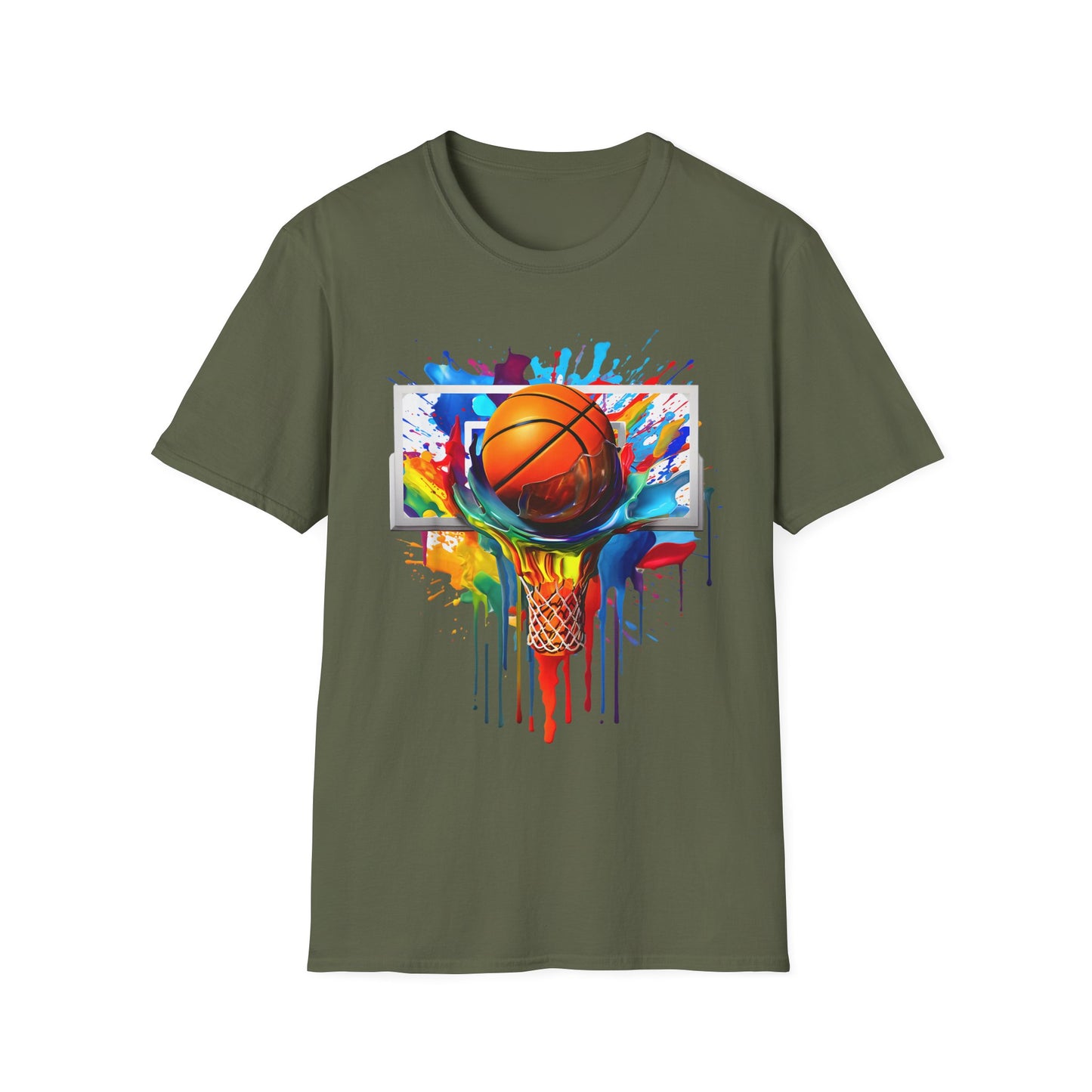 Basketball Multicolor Paint Art T-Shirt