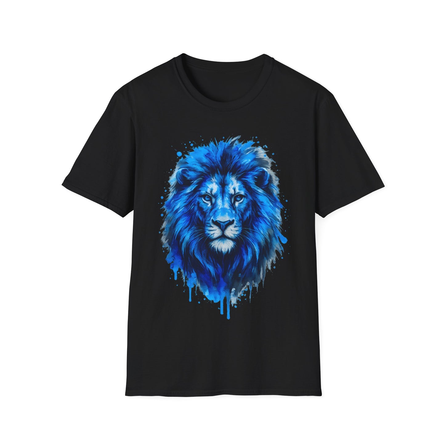 Blue Lion Paint Art T-Shirt