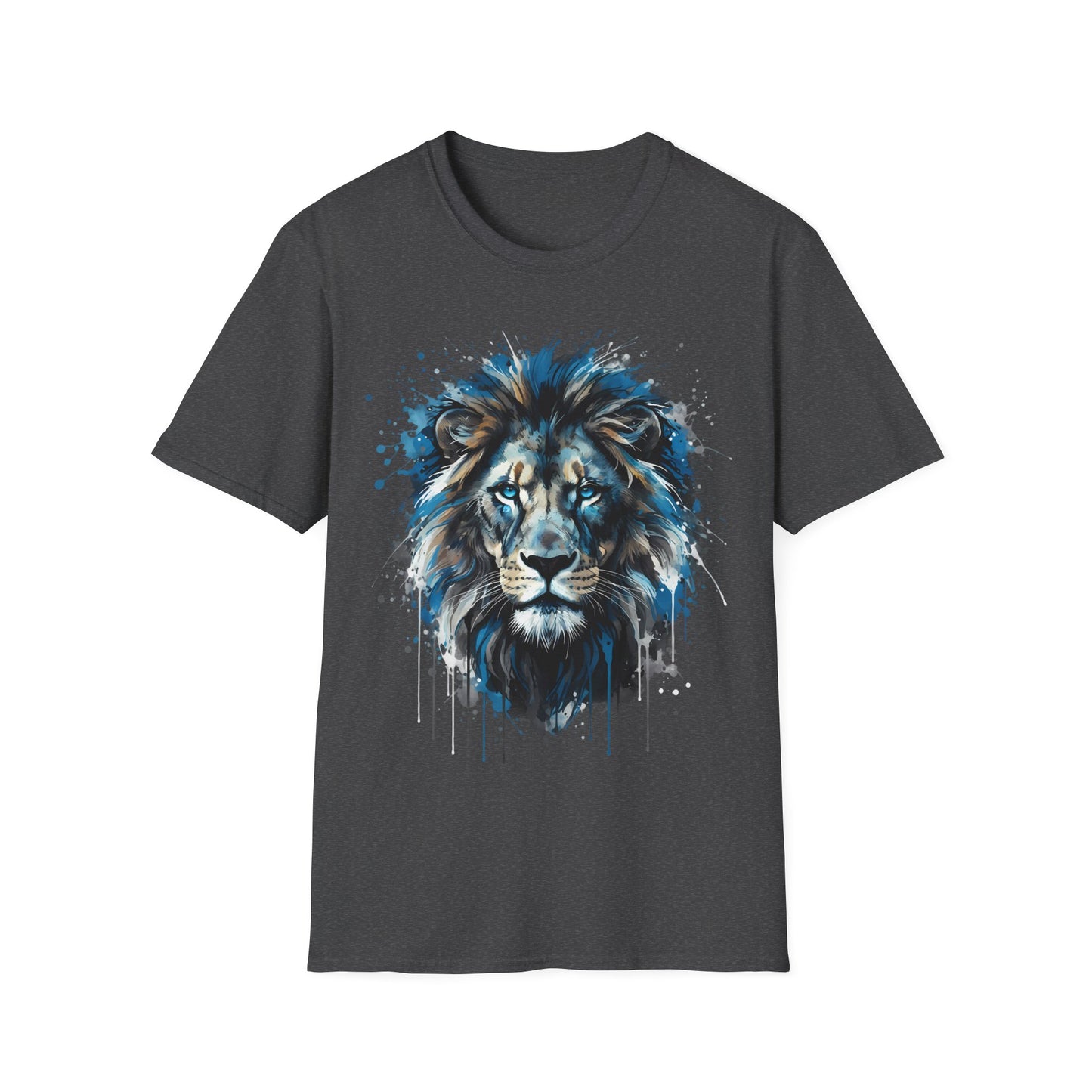 Blue Lion Paint Art T-Shirt