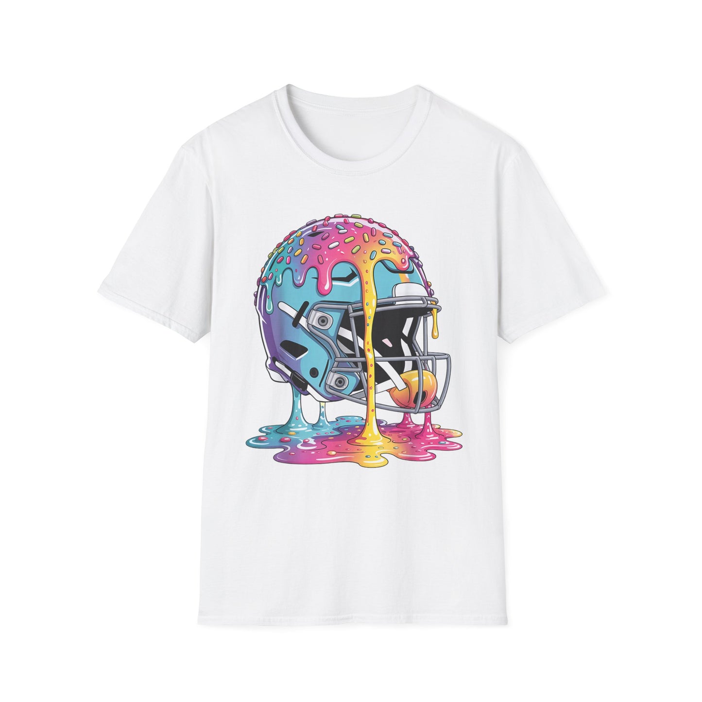 Ice Cream Drip Football Helmet T-Shirt