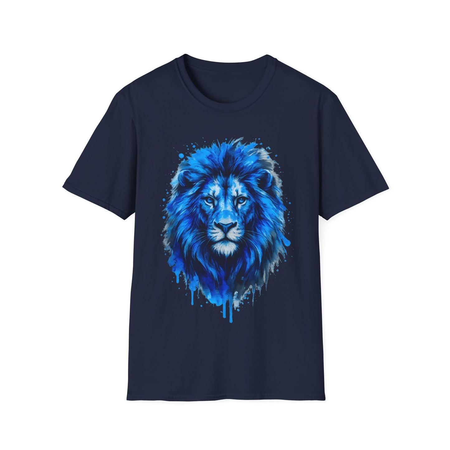 Blue Lion Paint Art T-Shirt