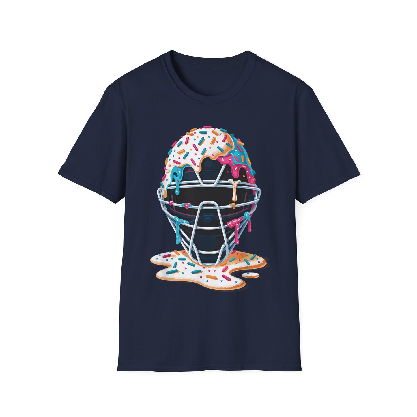 Baseball Catcher Mask Ice Cream Dripping T-Shirt