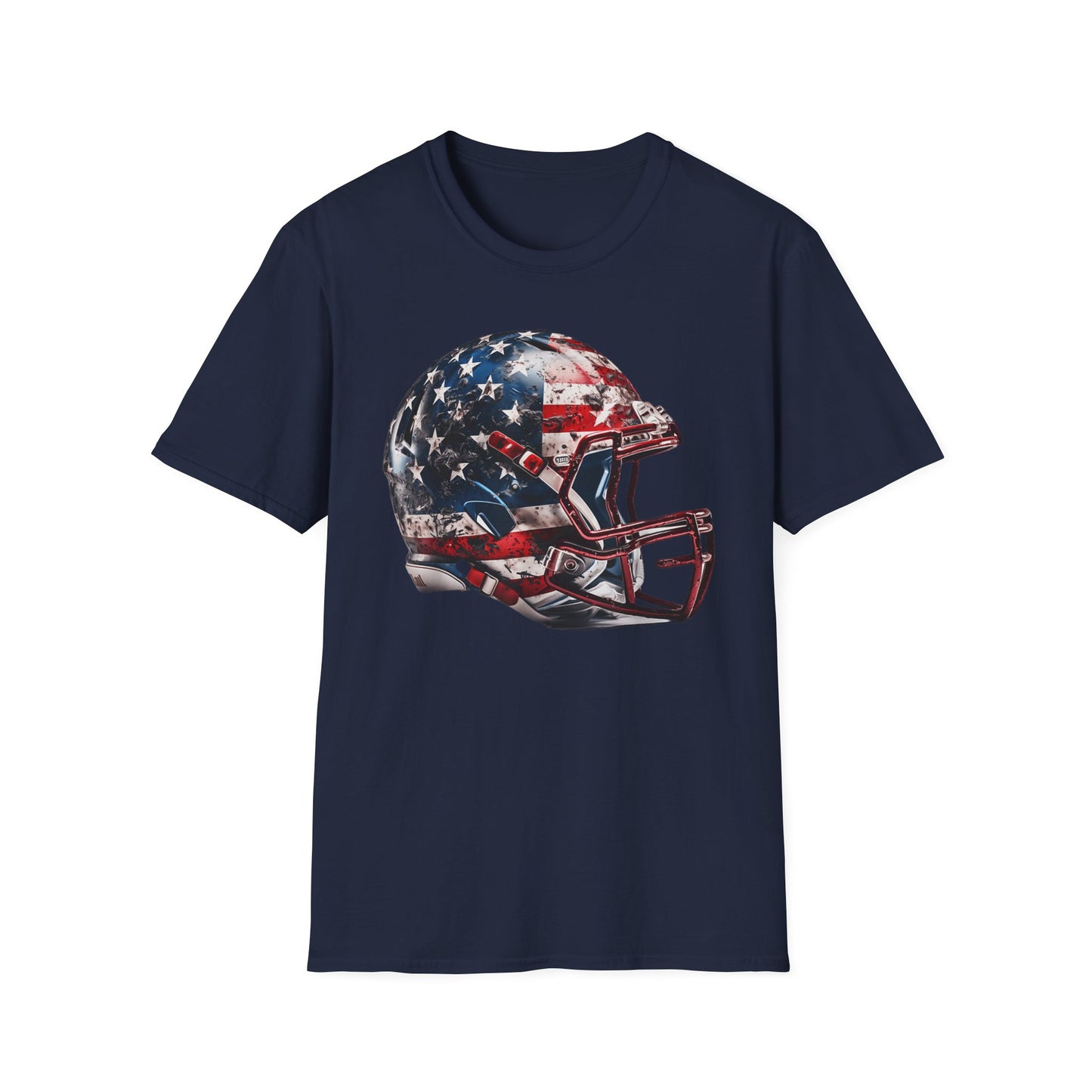 American Flag Patriotic Football Helmet T-Shirt