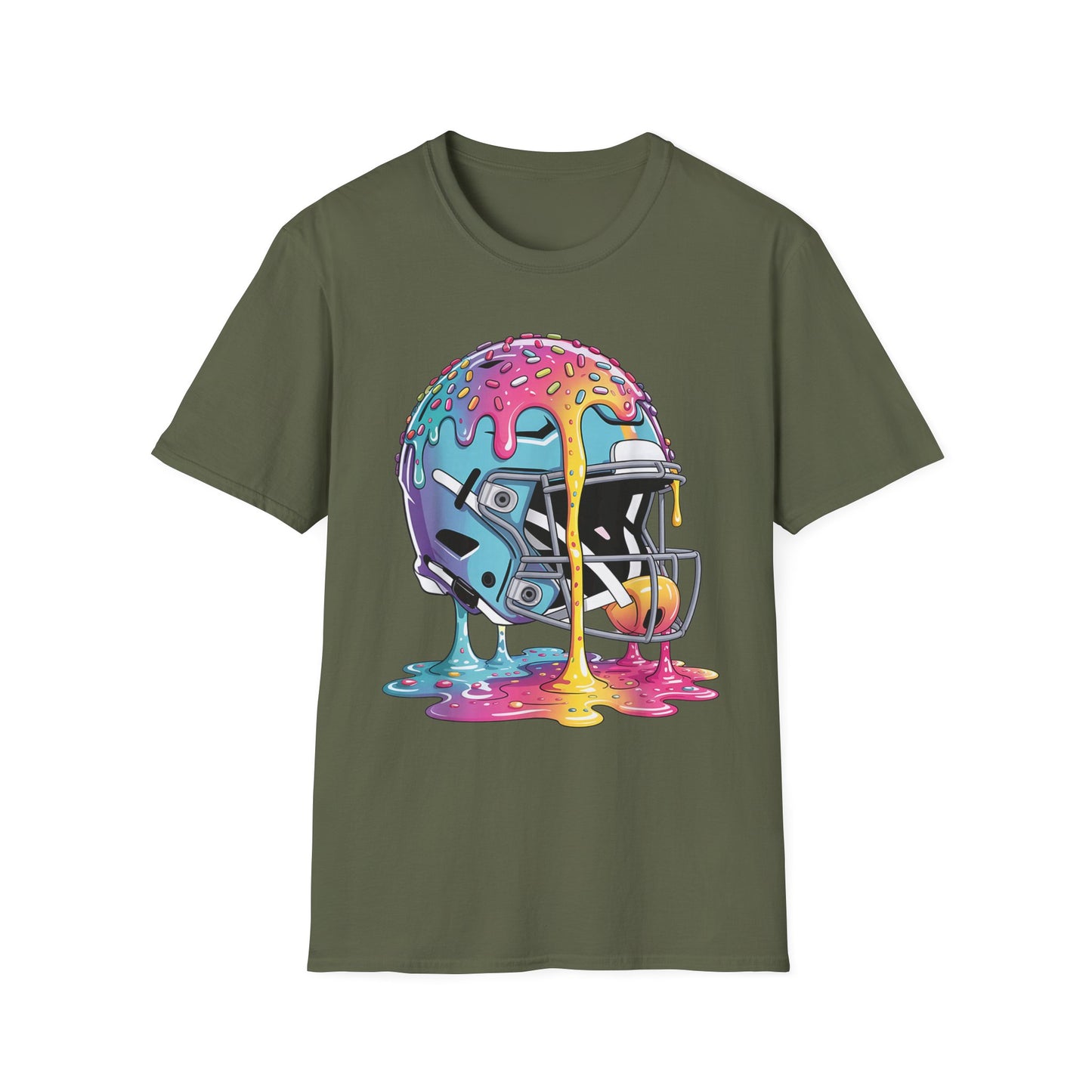 Ice Cream Drip Football Helmet T-Shirt