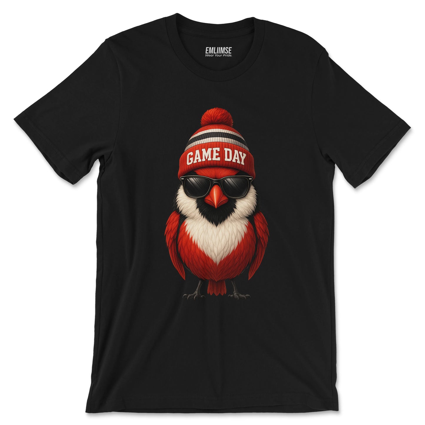 Cute Red Cardinal Bird Game Day T-Shirt