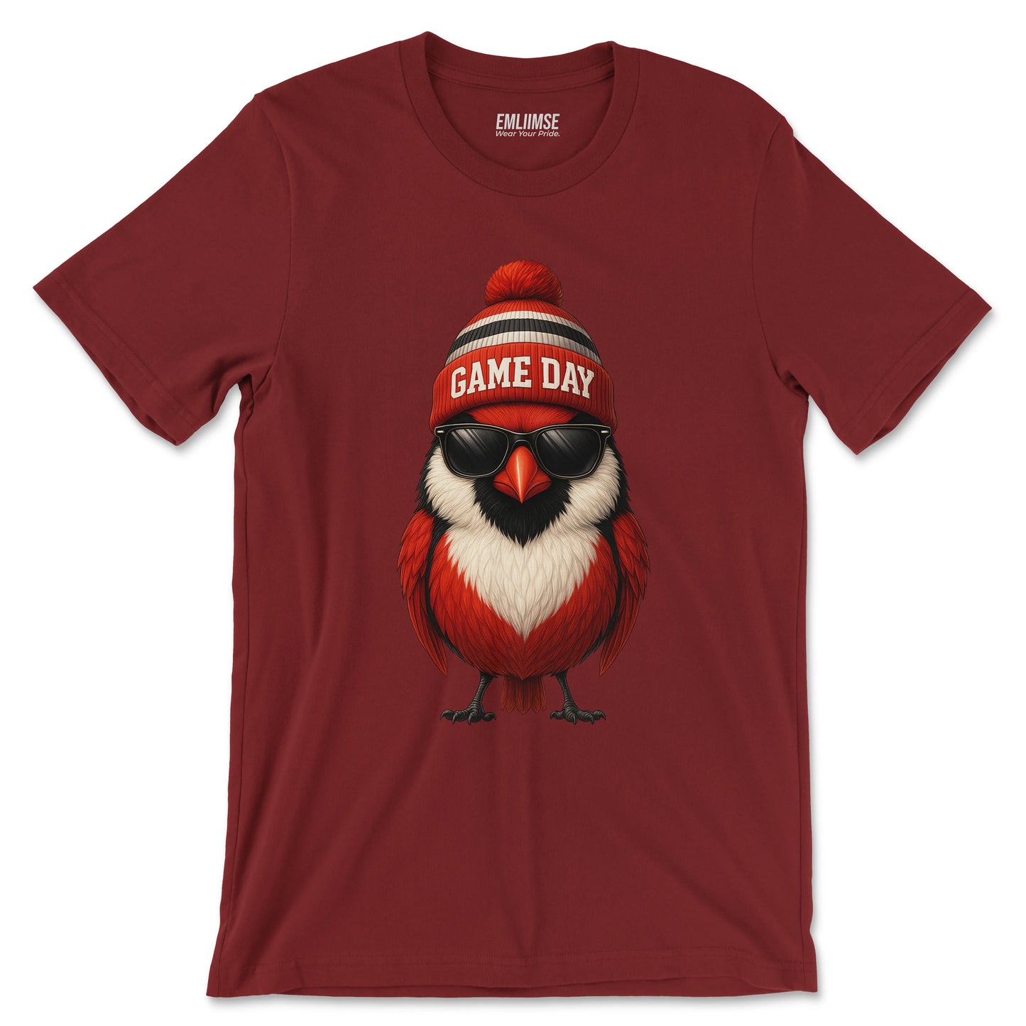 Cute Red Cardinal Bird Game Day T-Shirt