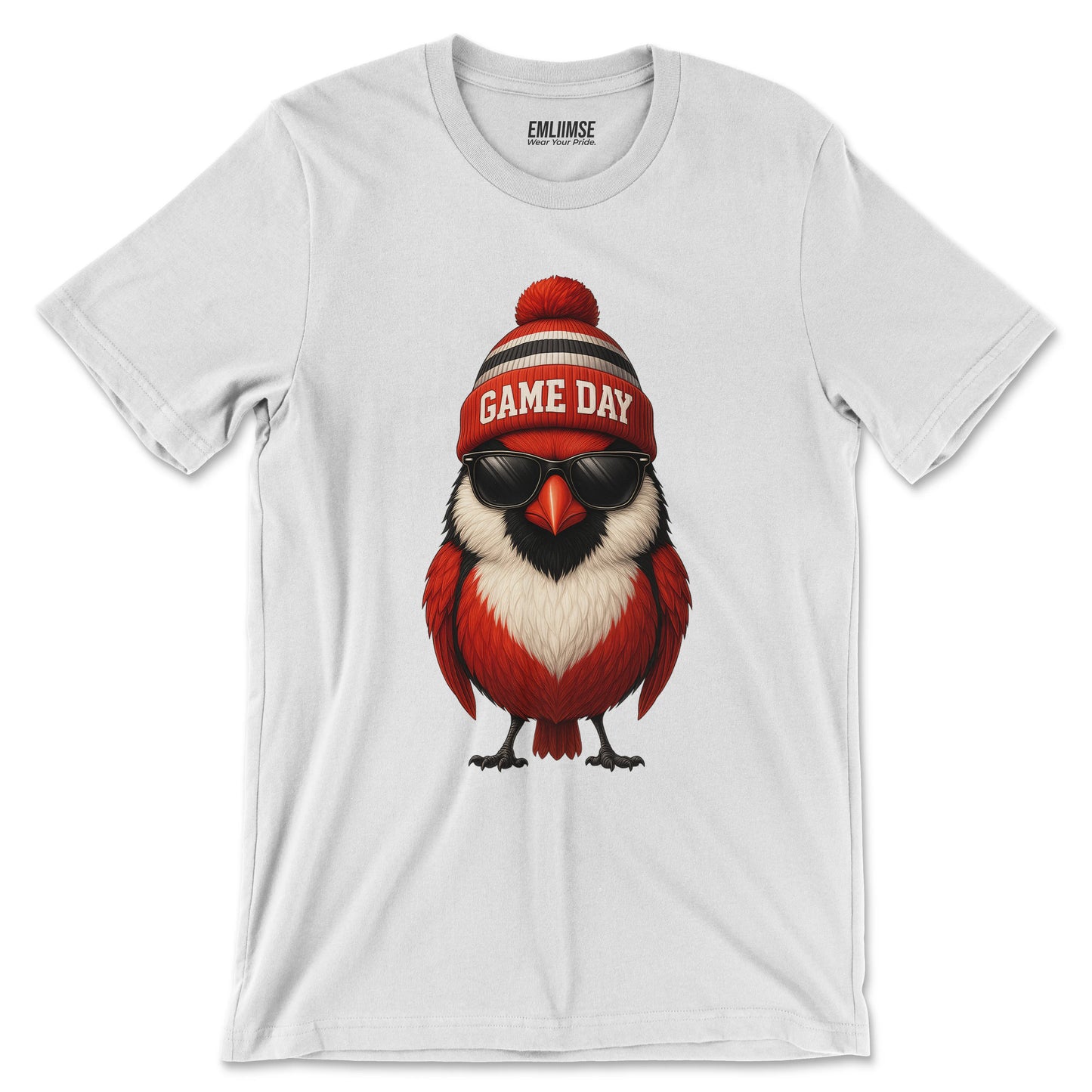 Cute Red Cardinal Bird Game Day T-Shirt