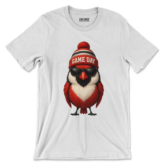 Cute Red Cardinal Bird Game Day T-Shirt