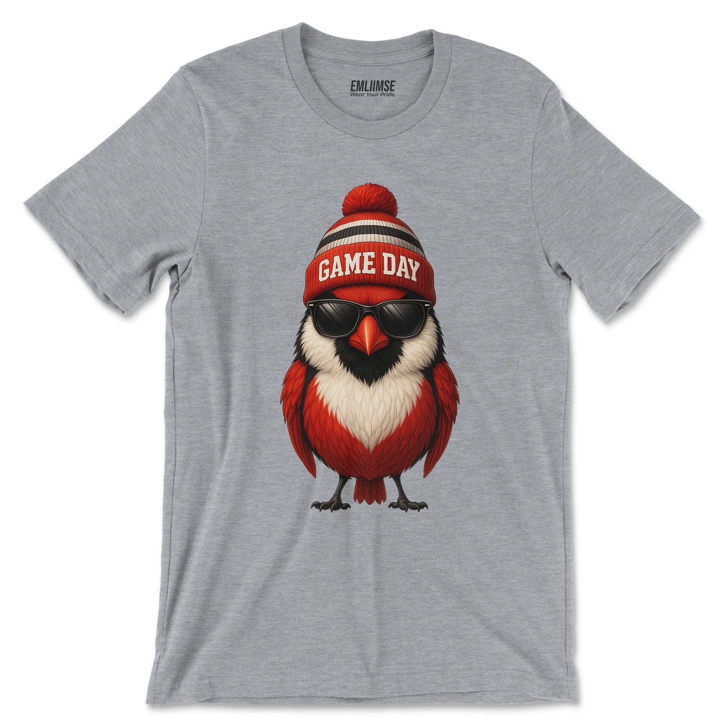 Cute Red Cardinal Bird Game Day T-Shirt