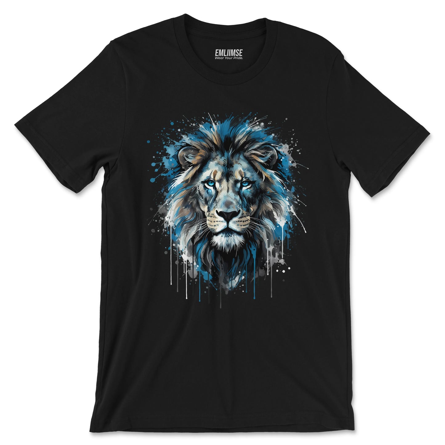 Blue Lion Paint Art T-Shirt