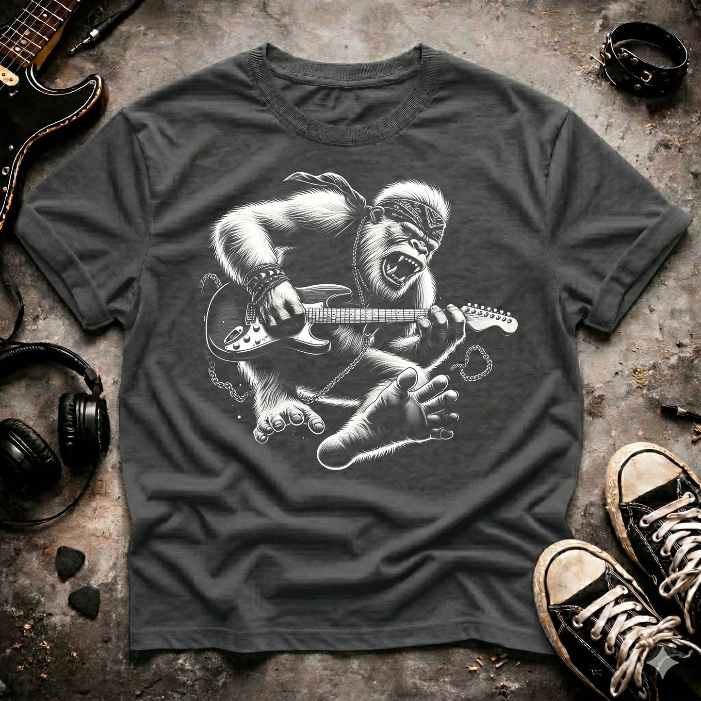 Rock Bigfoot Guitarist T-Shirt