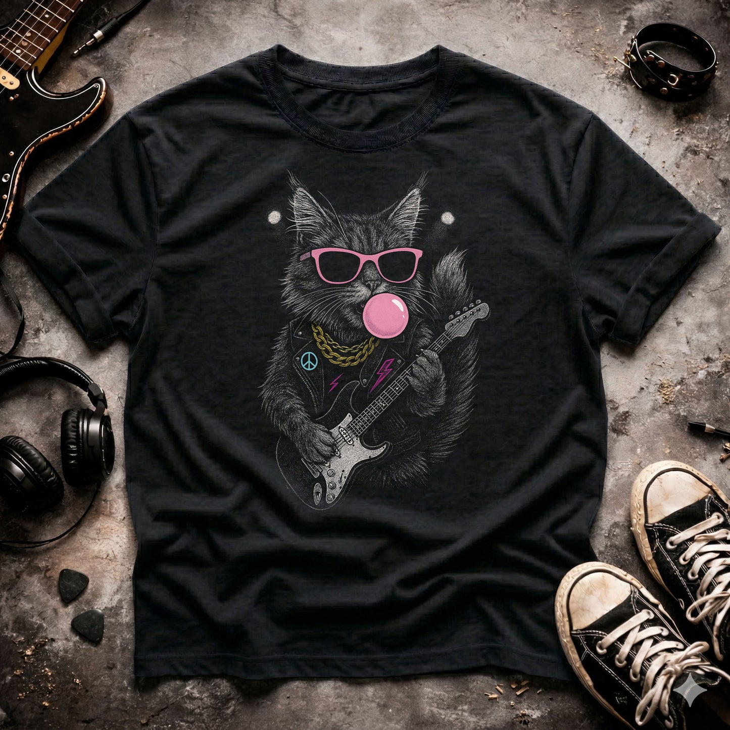 Cat Rock Bubble Gum T-Shirt