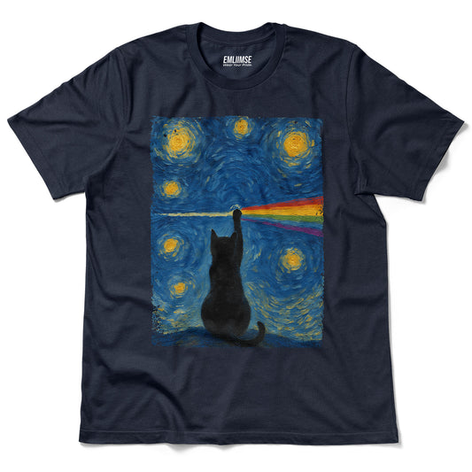 Cat Rock Starry Night V1 T-Shirt