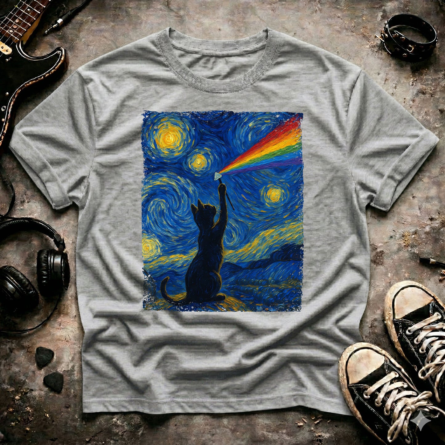 Cat Rock Starry Night T-Shirt