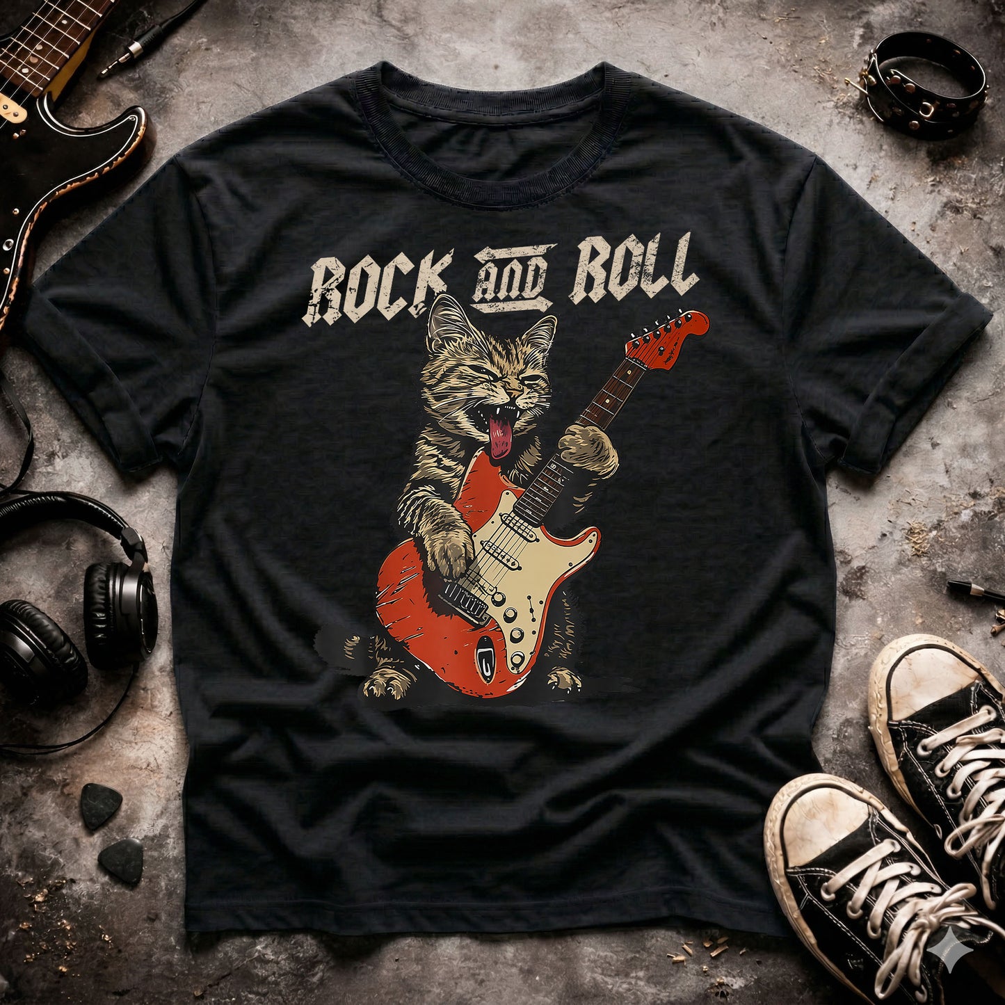 Rock Cat Guitarist T-Shirt