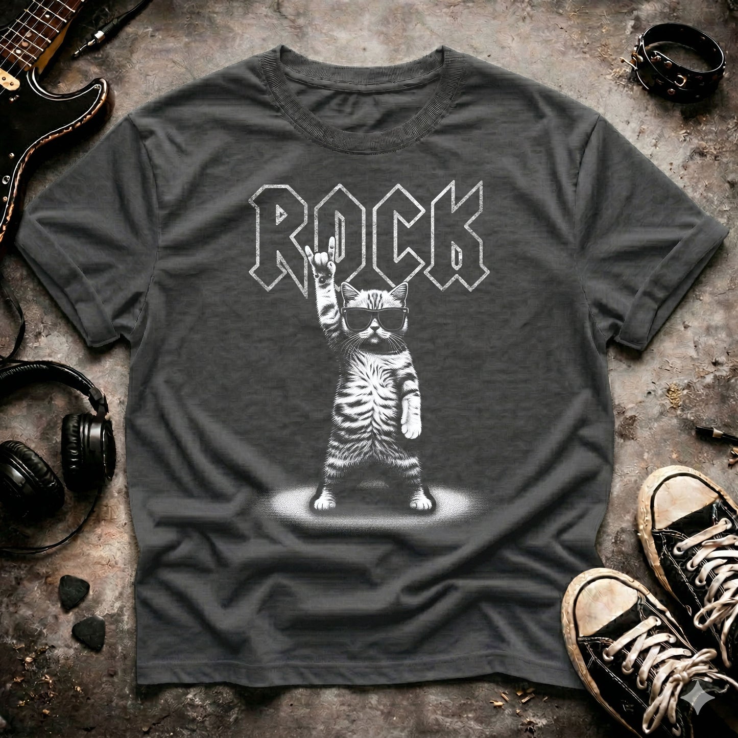 Rock On Cat T-Shirt