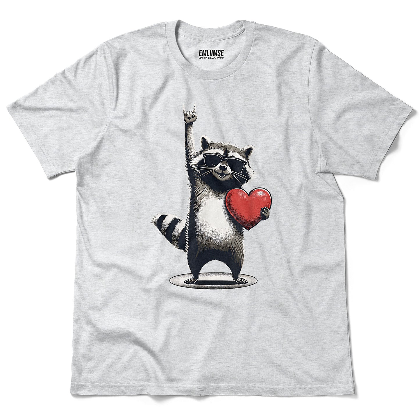 Rock On Raccoon Valentine's Day T-Shirt