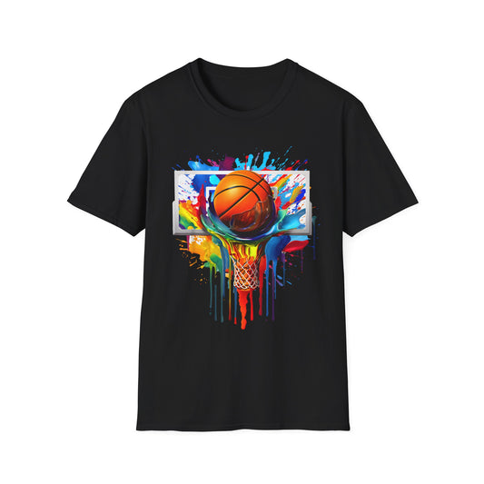 Basketball Multicolor Paint Art T-Shirt