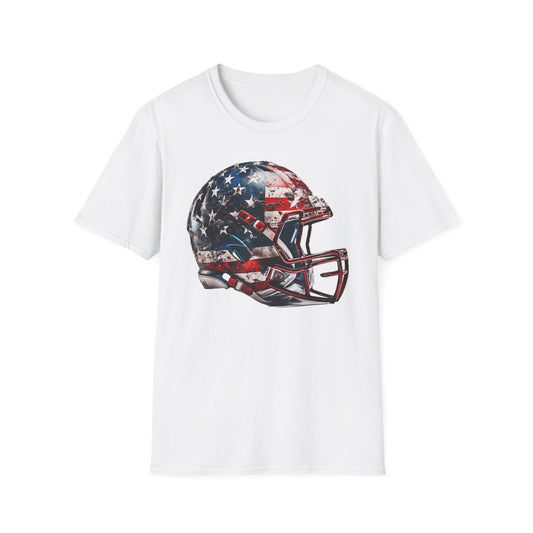 American Flag Patriotic Football Helmet T-Shirt