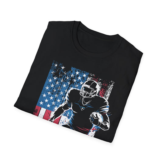American Flag Football Player T-Shirt