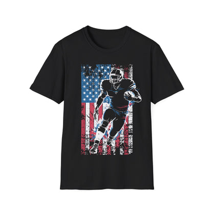 American Flag Football Player T-Shirt