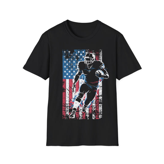 American Flag Football Player T-Shirt