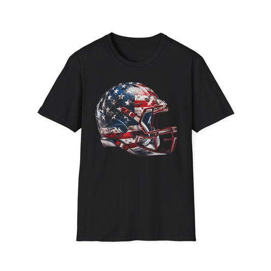American Flag Patriotic Football Helmet T-Shirt