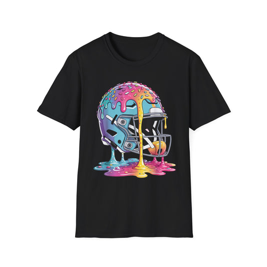 Ice Cream Drip Football Helmet T-Shirt