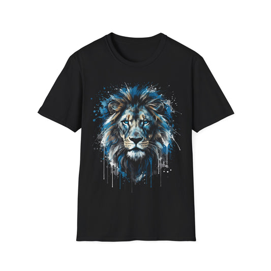 Blue Lion Paint Art T-Shirt