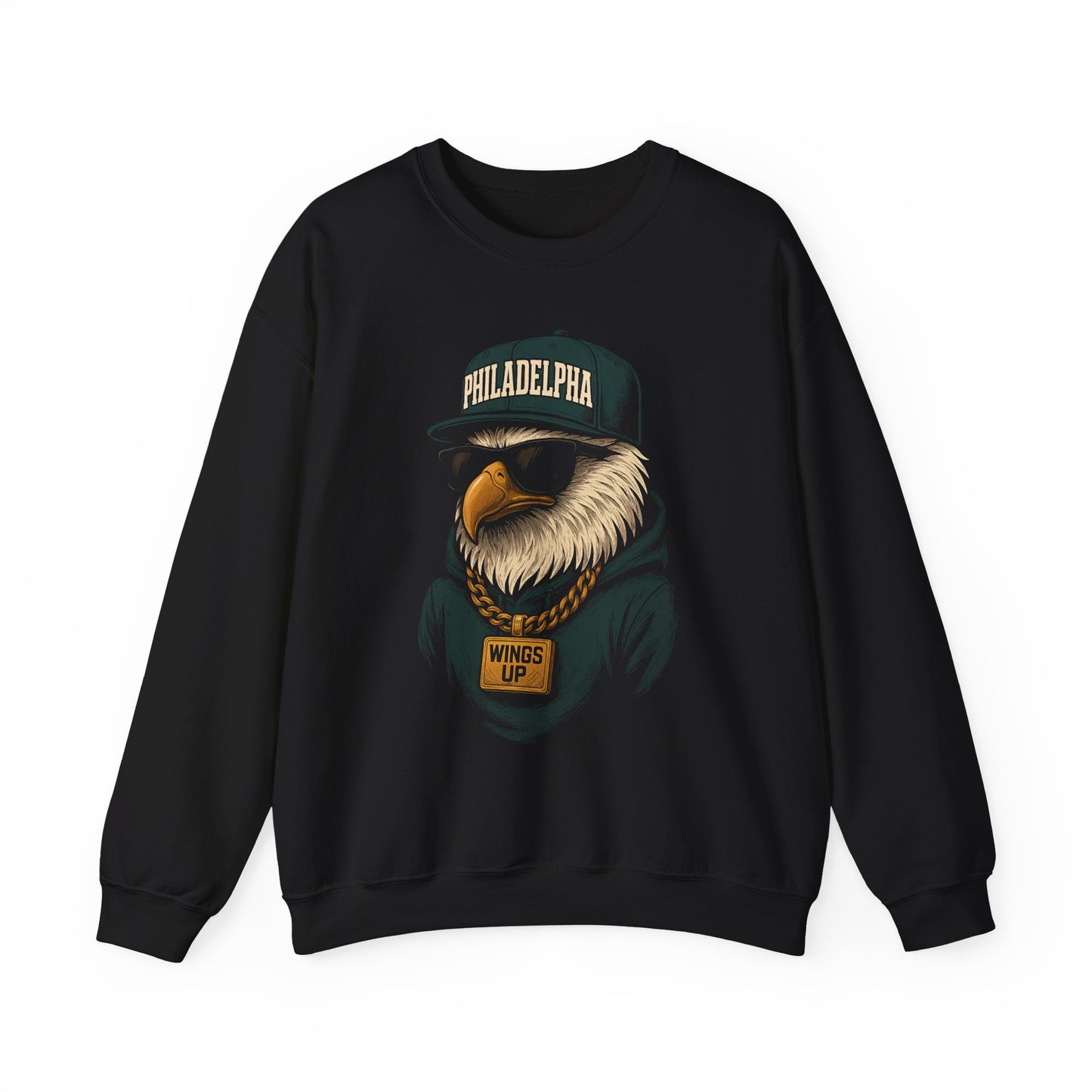 Eagle Mascot Wings Up Crewneck Sweatshirt