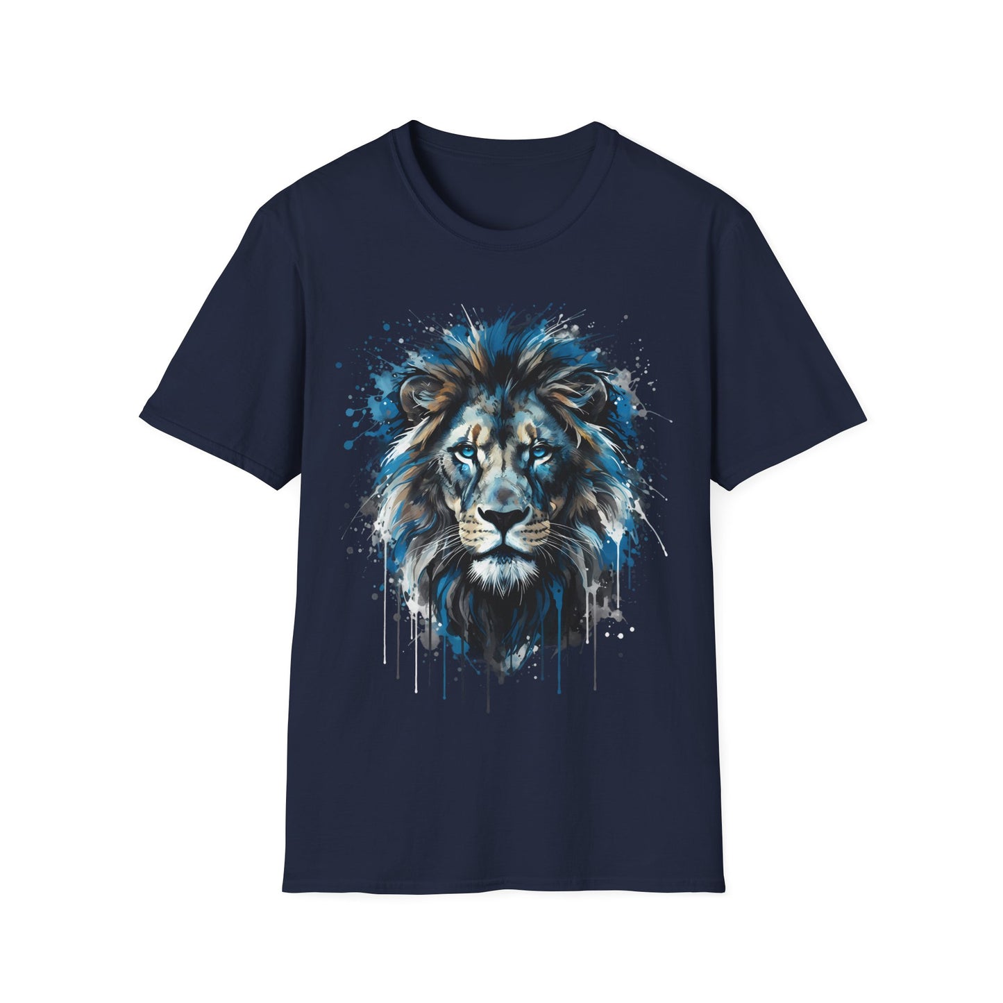 Blue Lion Paint Art T-Shirt
