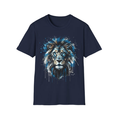 Blue Lion Paint Art T-Shirt