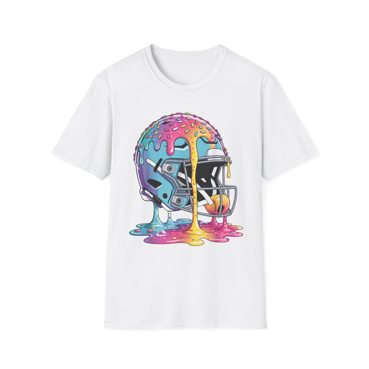 Ice Cream Drip Football Helmet T-Shirt