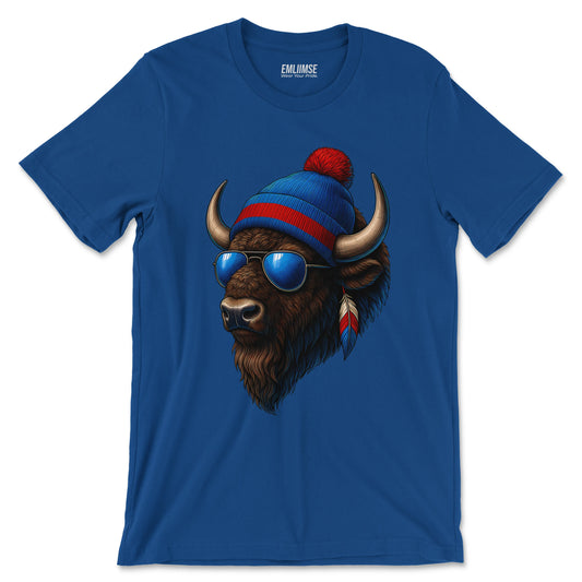 Wild Bison Wearing Beanie T-Shirt